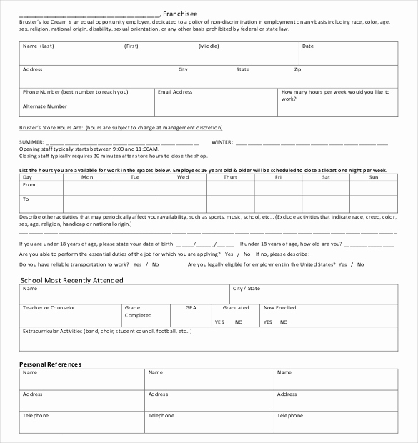 Job Application Template Pdf Awesome 15 Employment Application Templates – Free Sample