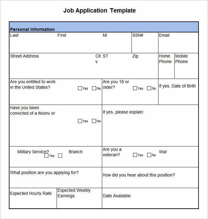 Job Application Template Pdf Lovely 18 Job Application form Template Free Word Pdf Excel