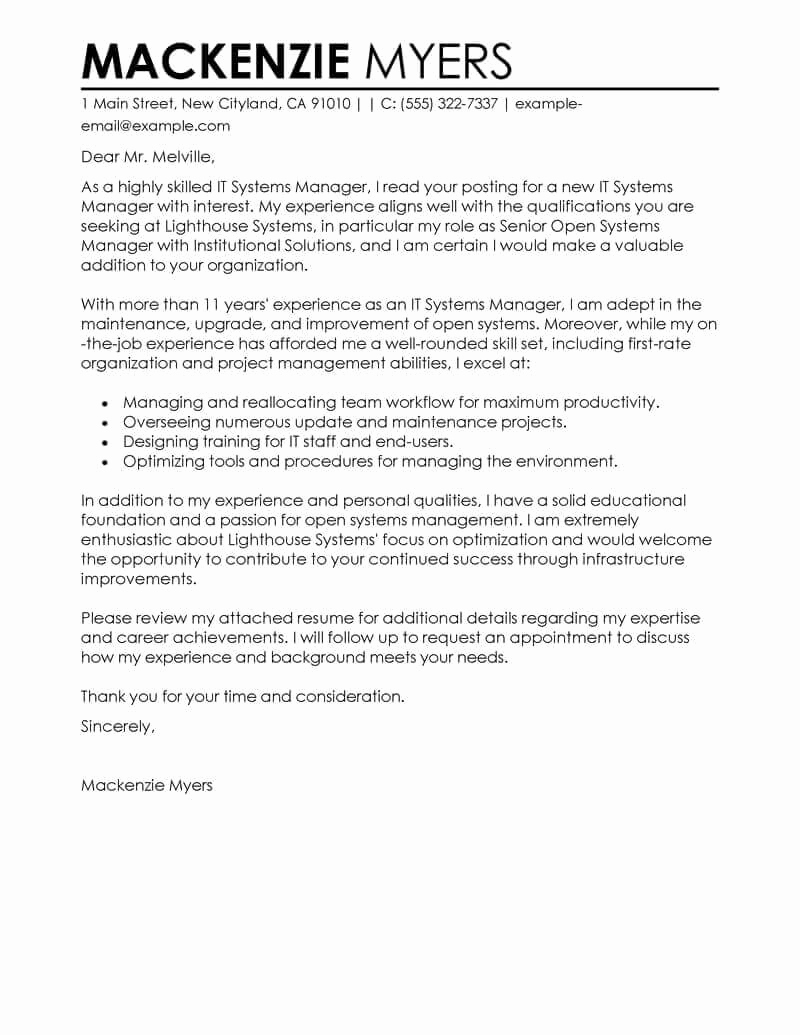 Job Cover Letter Sample Elegant Free Cover Letter Examples for Every Job Search