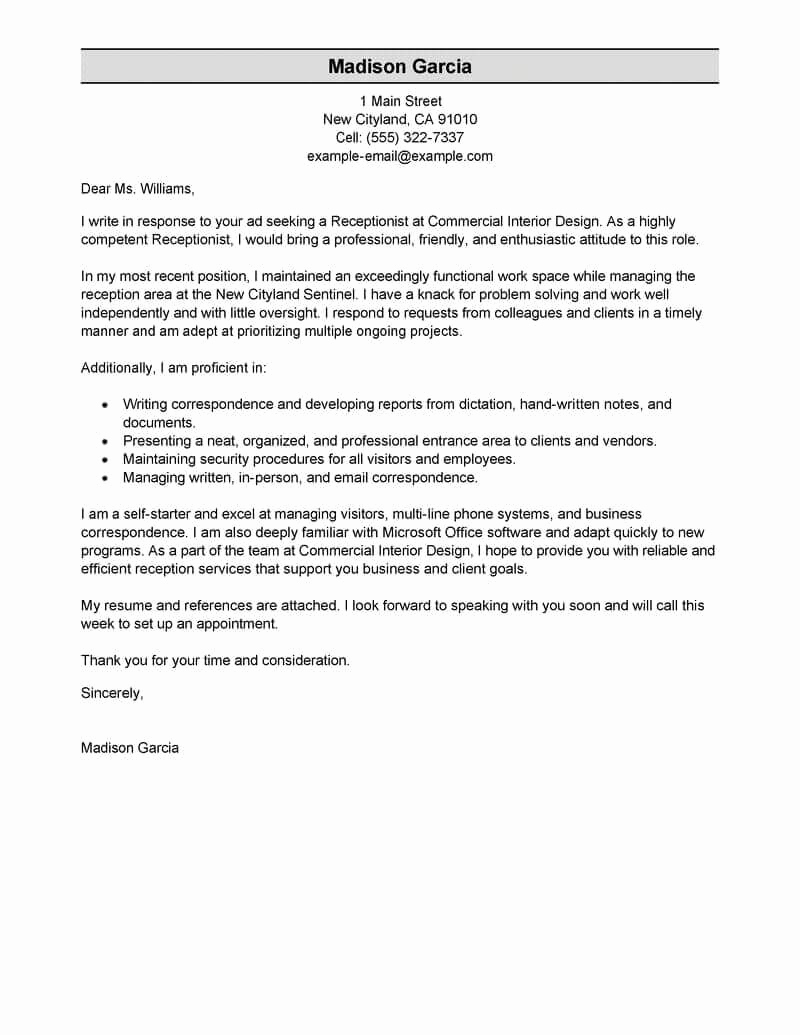 Job Cover Letter Sample New Free Cover Letter Examples for Every Job Search