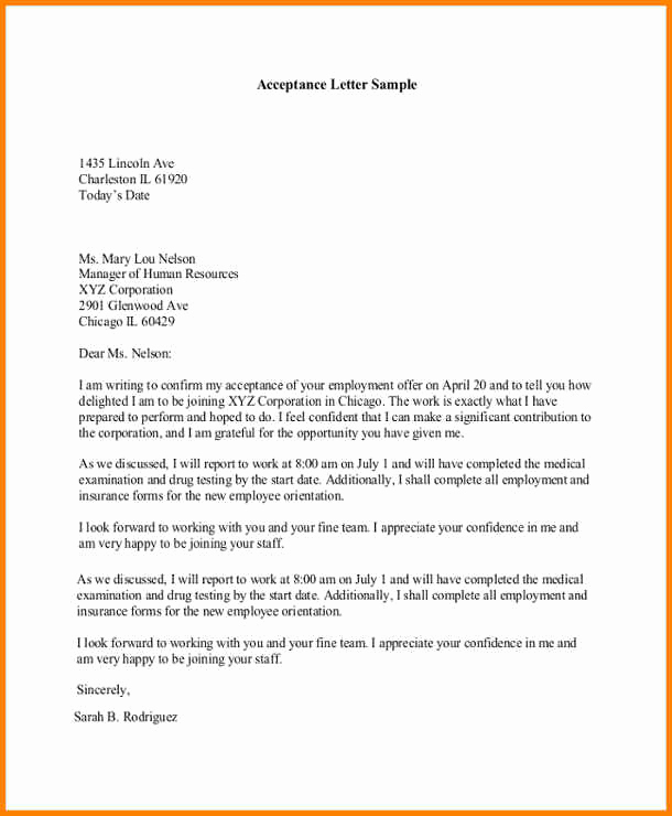 Job Offer Acceptance Letter Reply Luxury 10 Job Offer Acceptance Letter Sample Pdf