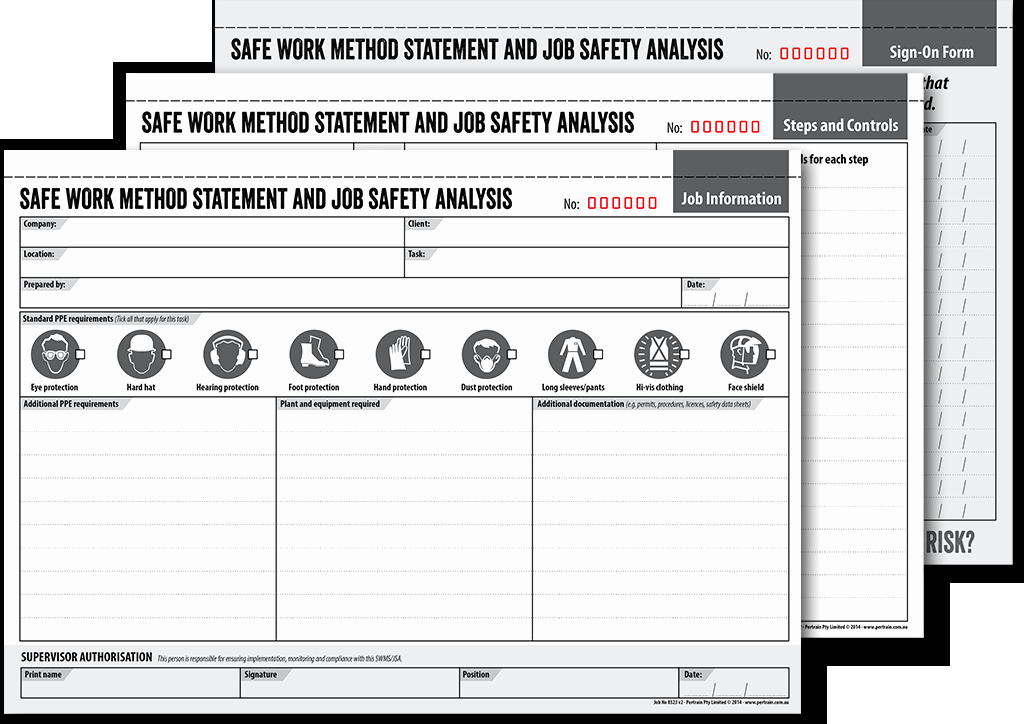 Job Safety Analysis form Fresh Safe Work Method Statement Job Safety Analysis Book
