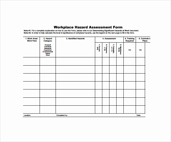 Job Safety Analysis form Unique Sample Hazard assessment Template 8 Free Documents In