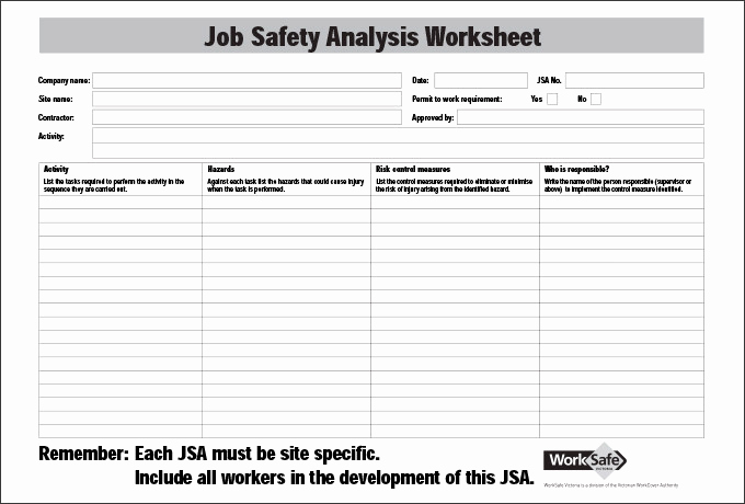 Job Safety Analysis format Awesome Job Safety Analysis Template 6 Free Word Pdf Documents