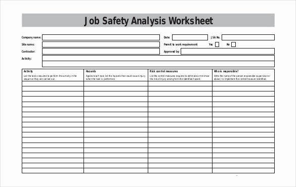 Job Safety Analysis format Lovely Job Sheet Template 13 Free Word Excel Pdf Documents