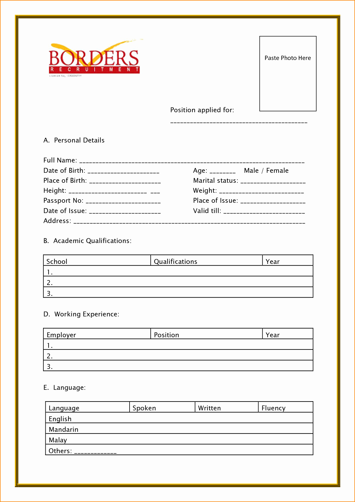 Jobs Application form Pdf Elegant Basic Job Application form Pdf