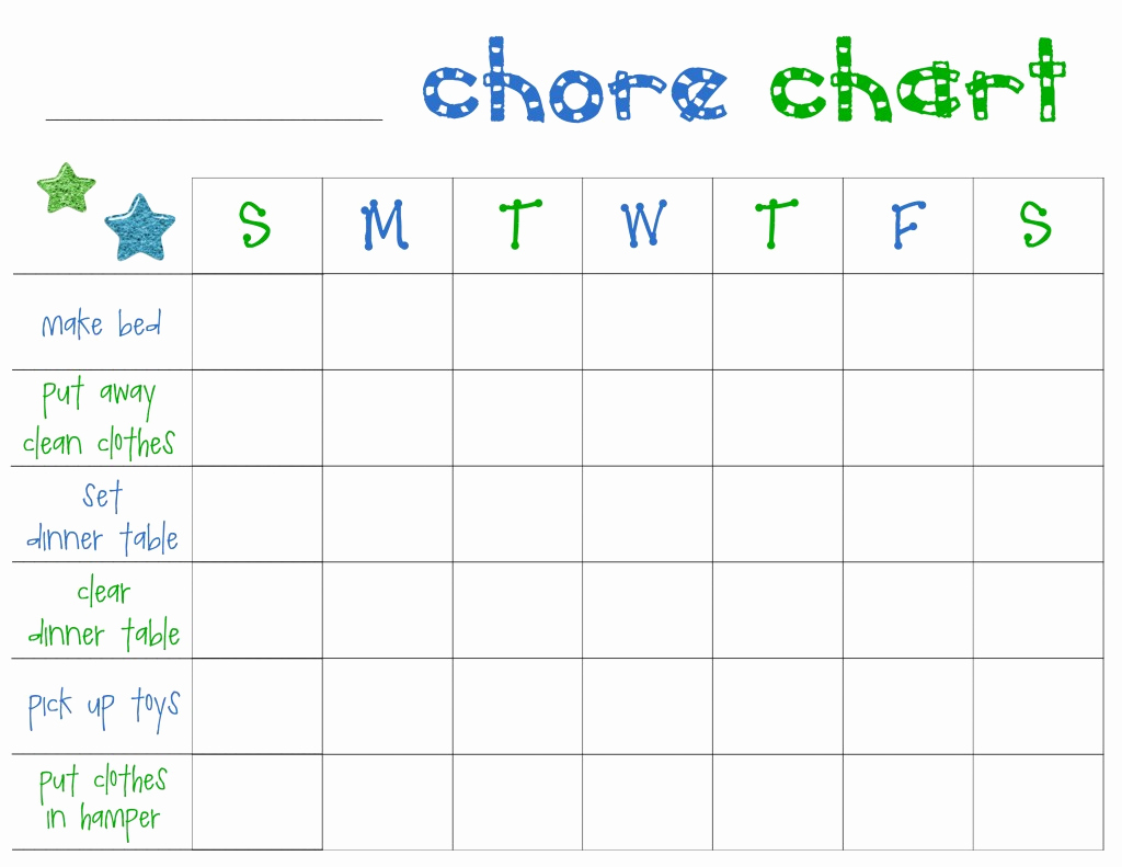 Kids Chore Chart Template Fresh Free Printable Chore Charts for toddlers Frugal Fanatic