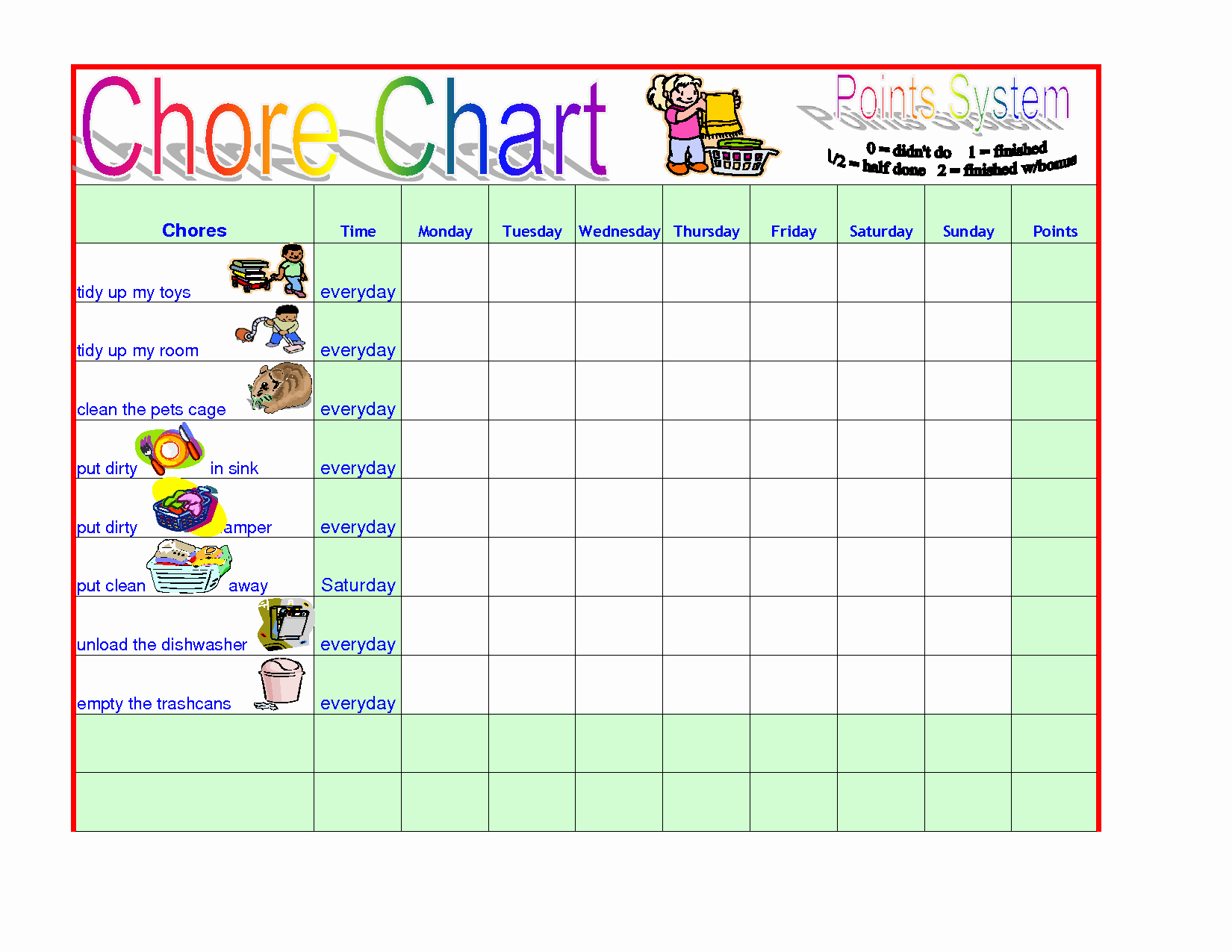 Kids Chore Chart Template Luxury Chore Chart Templates Beepmunk
