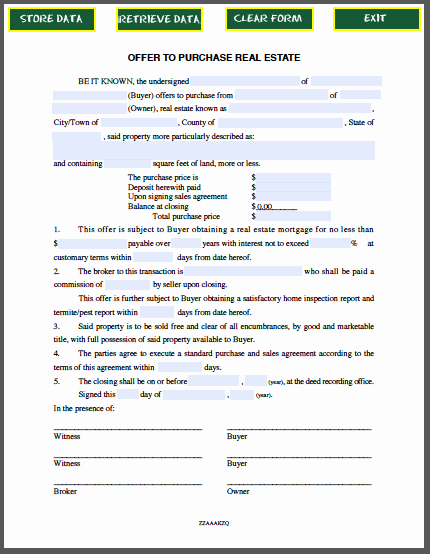 Land Purchase Agreement form Pdf Inspirational Real Estate Purchase Fer form