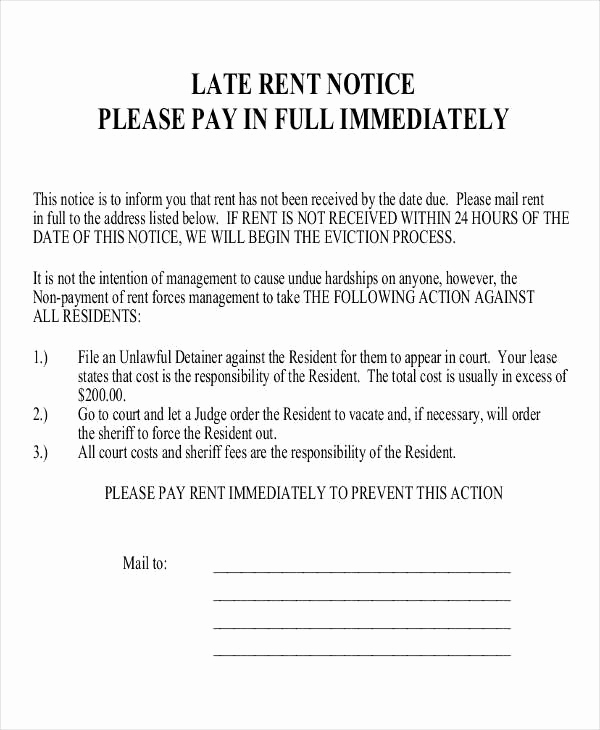 Late Rent Payment Letter Inspirational 19 Free Notice Examples &amp; Samples