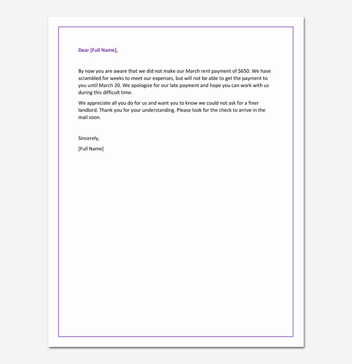 Late Rent Payment Letter Luxury Apology Letter for Late Payment 4 Samples Examples