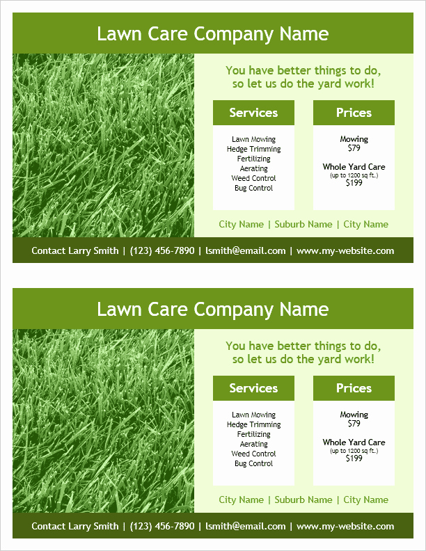 Lawn Care Flyer Template Awesome Lawn Care Flyer Template for Word