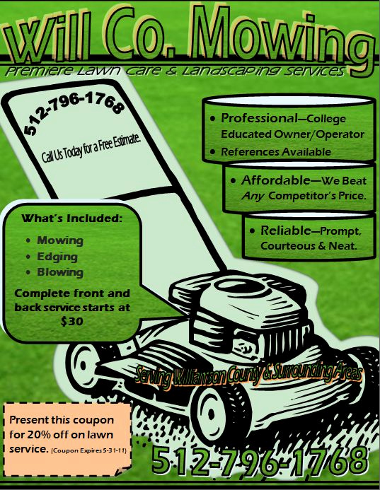 Lawn Care Flyer Template Best Of Will Co Mowing