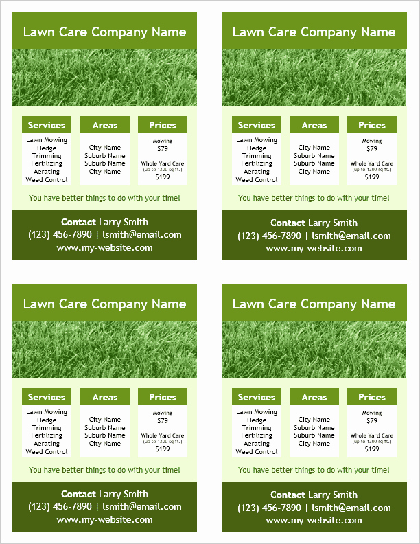 Lawn Care Flyer Template Luxury Lawn Care Flyer Template for Word