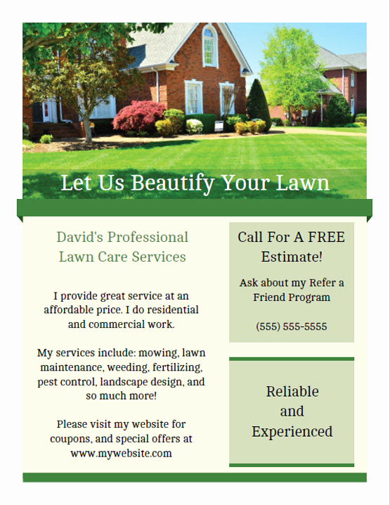 Lawn Care Flyer Template Luxury Printable Lawn Care Business Flyer Templates