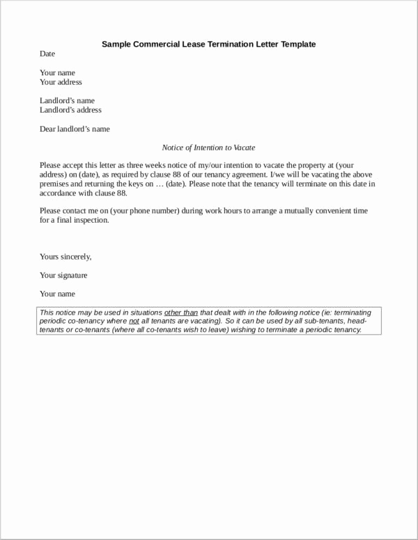 Lease Termination Letter to Tenant Elegant What to Include In A Mercial Lease Termination Letter