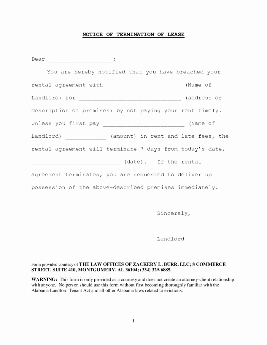 Lease Termination Letter to Tenant Fresh 2019 Lease Termination form Fillable Printable Pdf