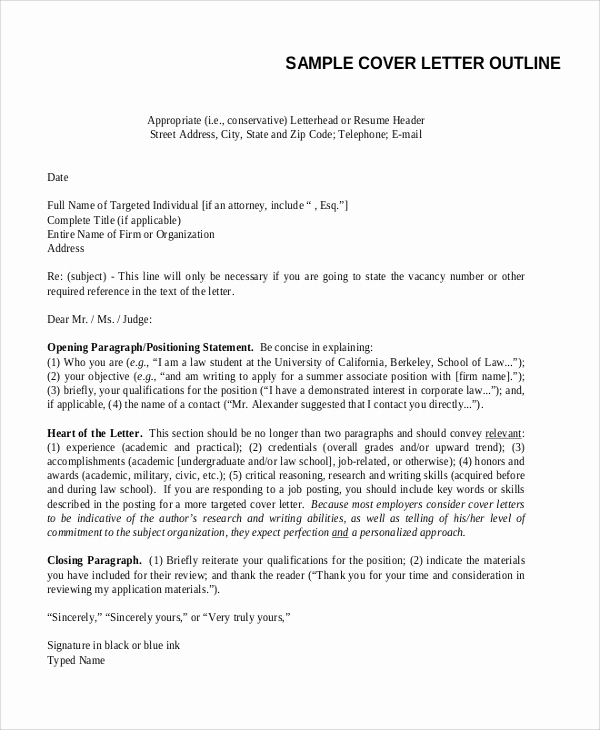 Legal Covering Letters Samples Awesome Sample Outline 15 Examples In Pdf Word Ppt