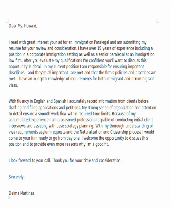 Legal Covering Letters Samples Unique 8 Legal assistant Cover Letter Examples In Word Pdf