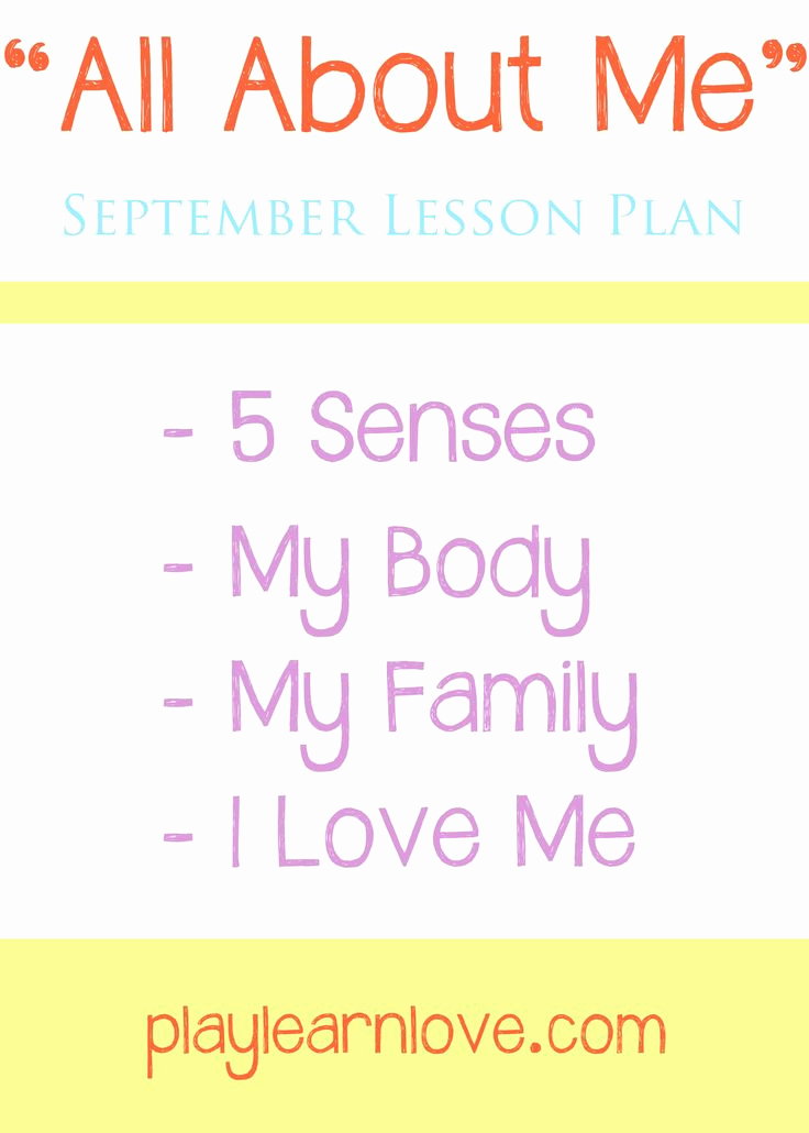 Lesson Plan for toddlers Lovely September Lesson Plans All About Me