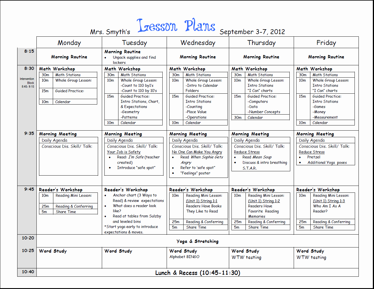 Lesson Plans for Kindergarten New Free Weekly Lesson Plan Template and Teacher Resources