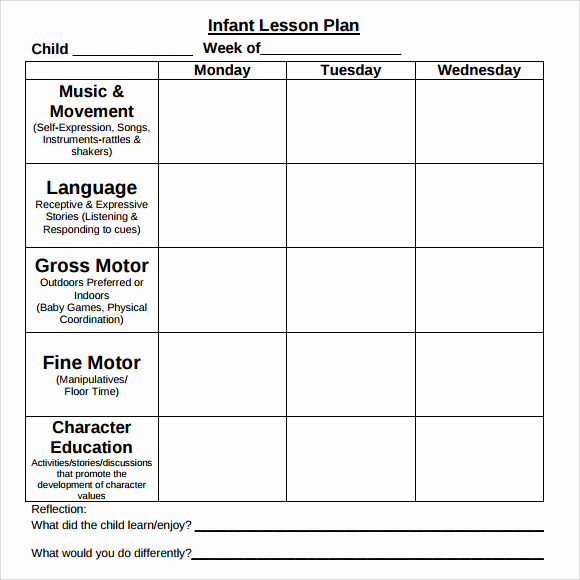 Lesson Plans for toddlers New Sample toddler Lesson Plan Template 8 Free Documents In