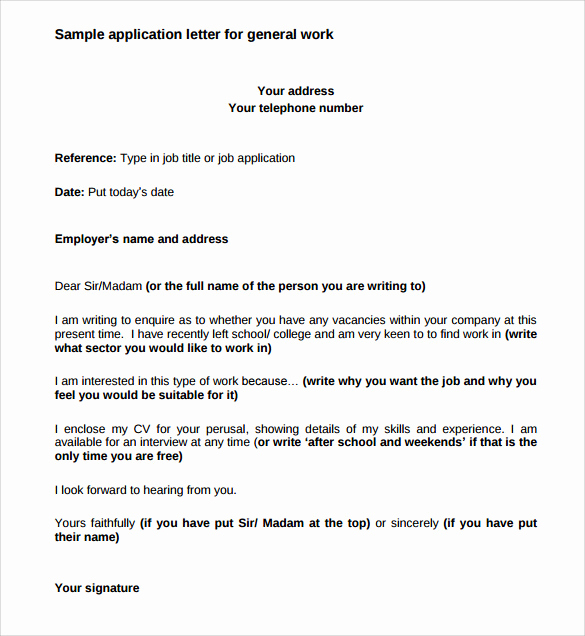 Letter Of Applications Examples Lovely 8 Sample Application Letter format Templates for Free