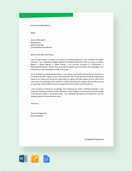 Letter Of Intent for College Inspirational 13 School Letter Intent Templates Pdf Doc