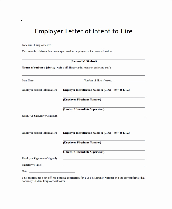 Letter Of Intent to Hire Awesome Sample Letter Of Intent 47 Examples In Pdf Word