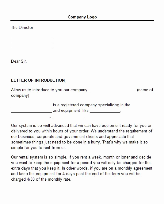 Letter Of Introduction Example Inspirational 40 Letter Of Introduction Templates &amp; Examples