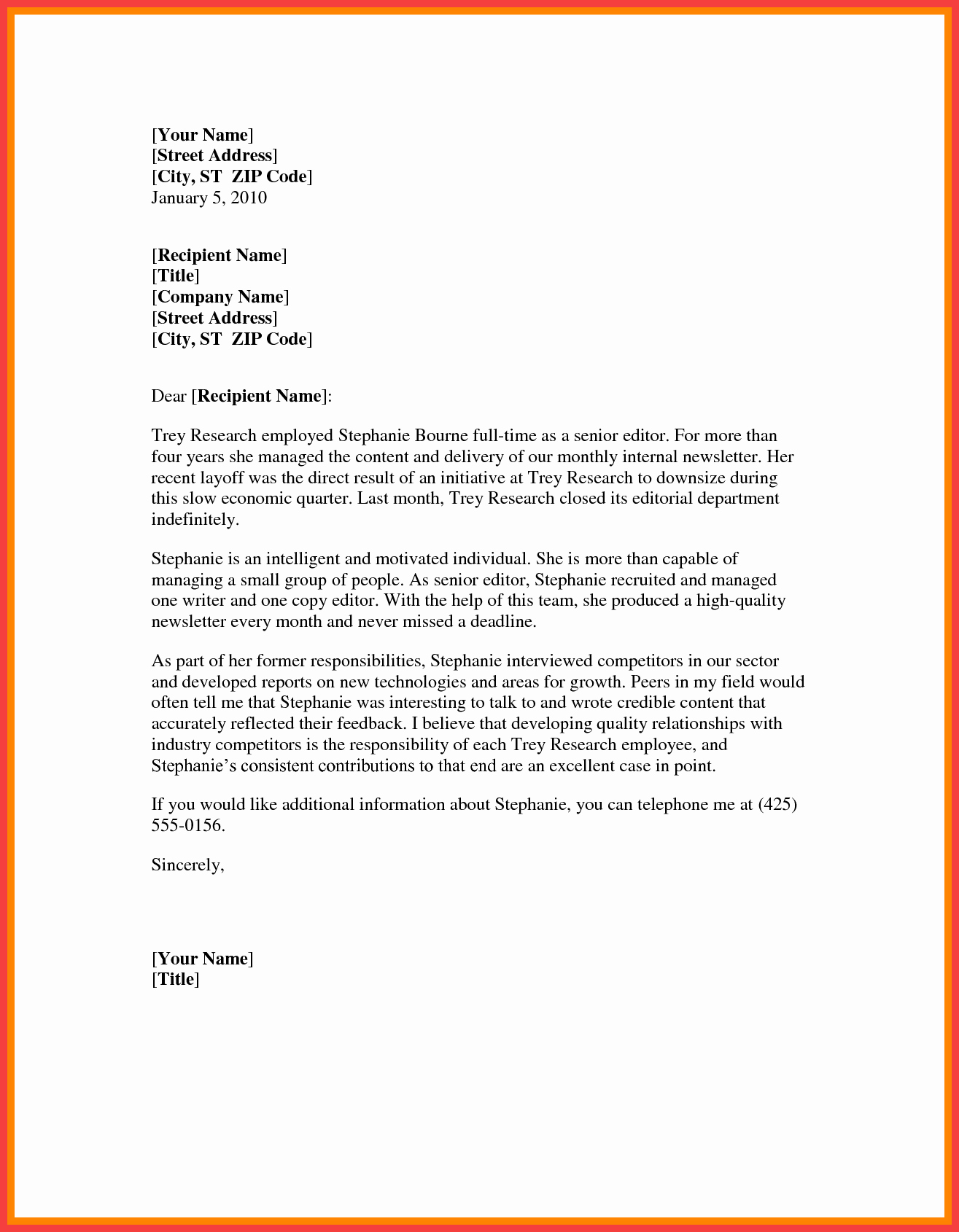 Letter Of Recommendation Templates Word Elegant Word formal Letter Template