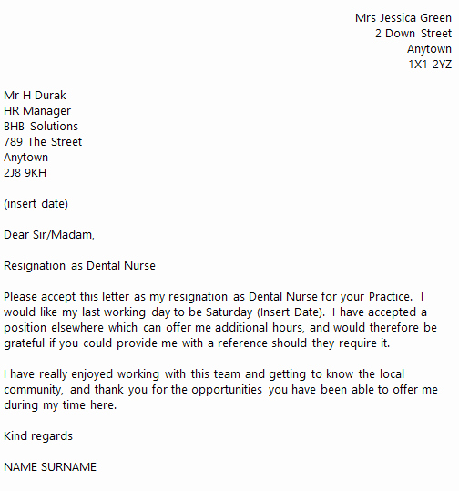 Letter Of Resignation Nursing Best Of Dental Nurse Resignation Letter Example toresign