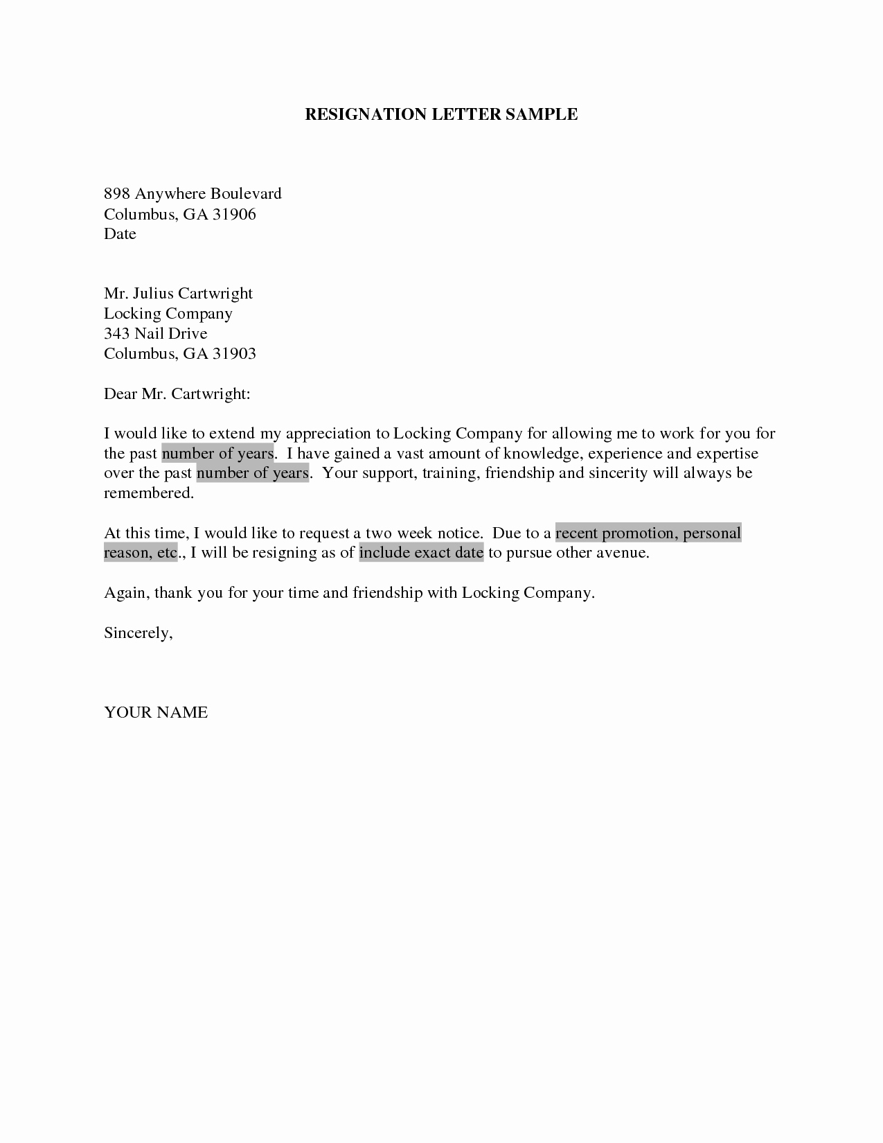Letter Of Resignation Template Free Inspirational Resignation Letter Due Personal Reasons Resignationwriting