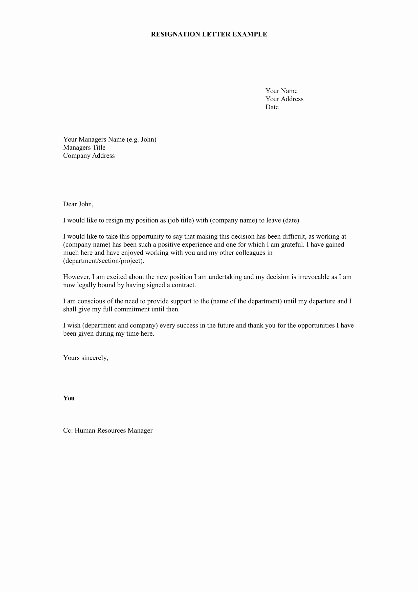 Letter Of Resignation Template Free New 17 Free Resignation Letter Pdf Doc