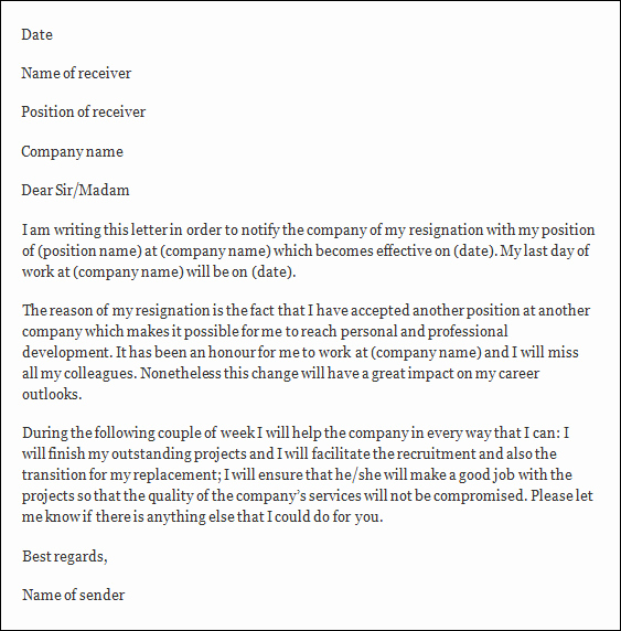 Letter Of Resignation Template Word Unique formal Resignation Letter 40 Download Free Documents In