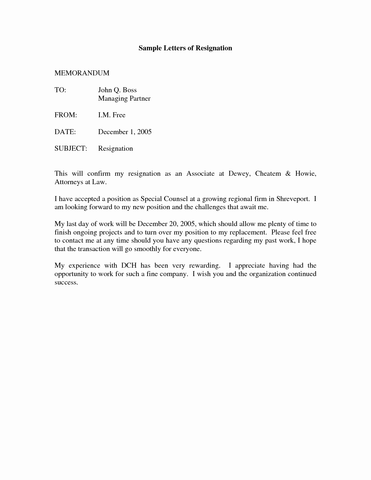 Letter Of Resignation Templates Elegant Free Printable Letter Of Resignation form Generic