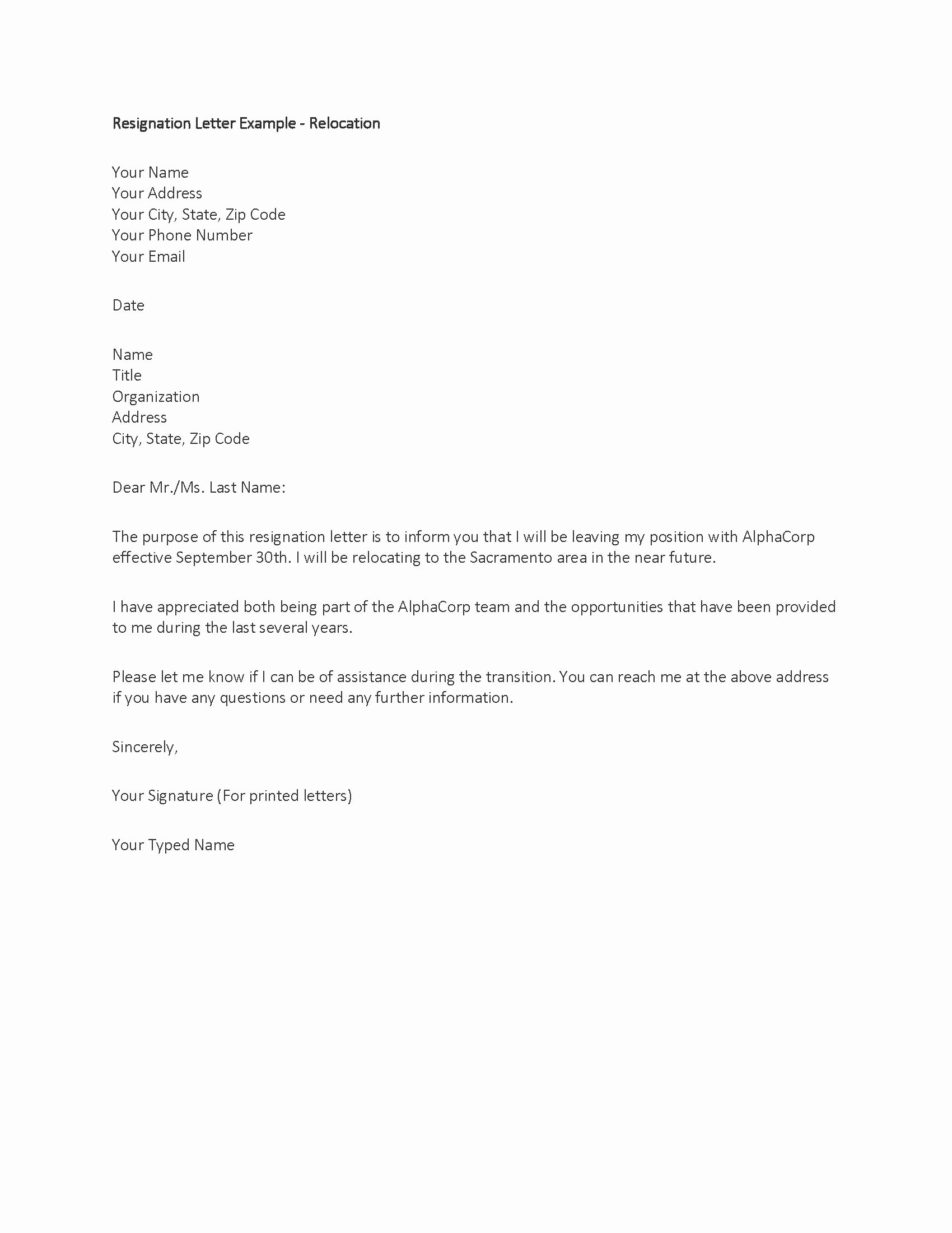 Letter Of Resignation Templates Unique Download Resignation Letter Samples