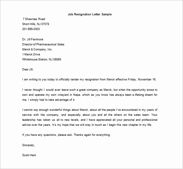 Letter Of Resignation Templates Word Inspirational Resignation Letter Template 17 Free Word Pdf format