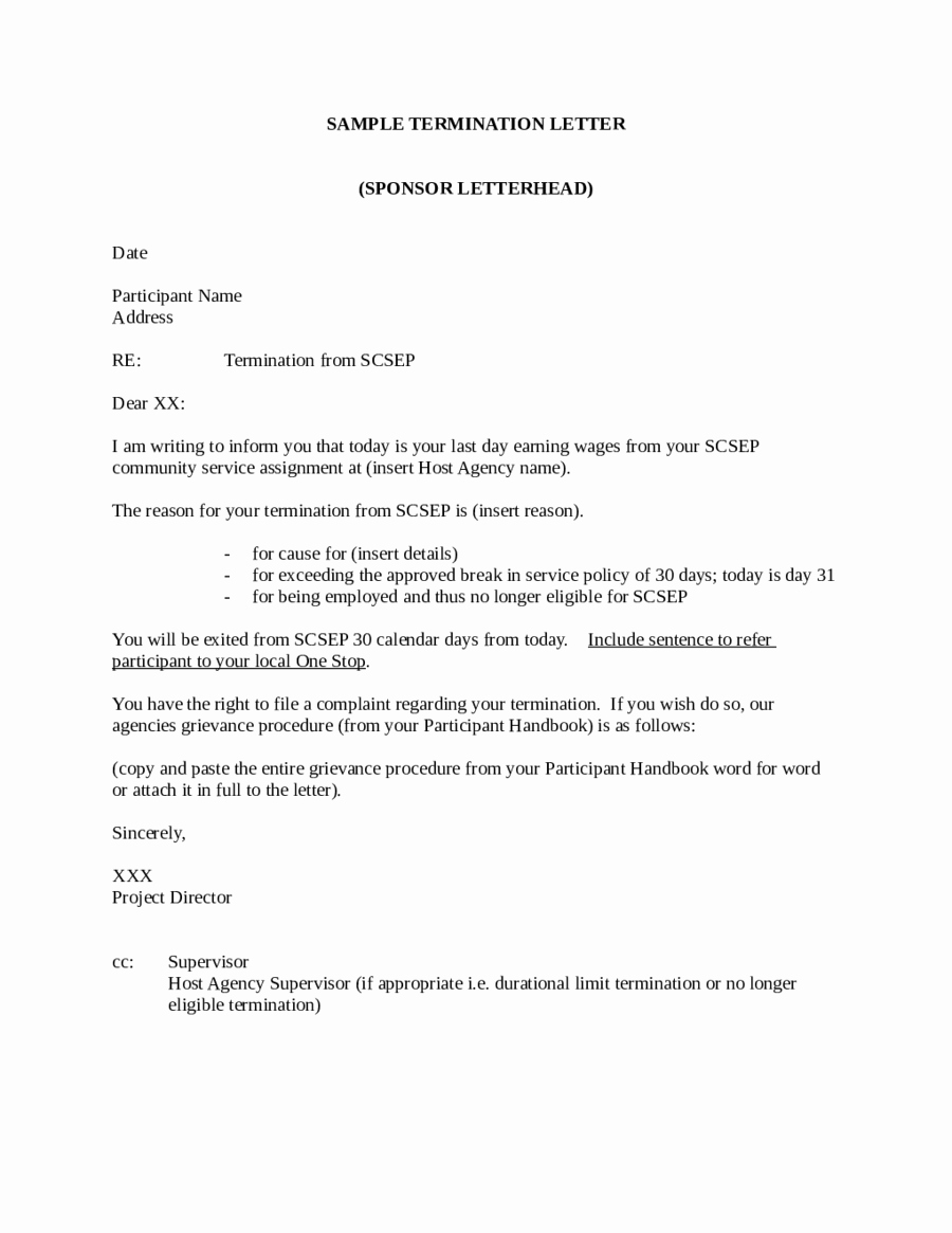 Letter Of Termination Of Employee Awesome 2018 Termination Letter Templates Fillable Printable