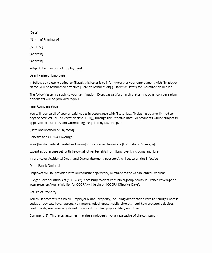 Letter Of Termination Of Employee Beautiful 35 Perfect Termination Letter Samples [lease Employee