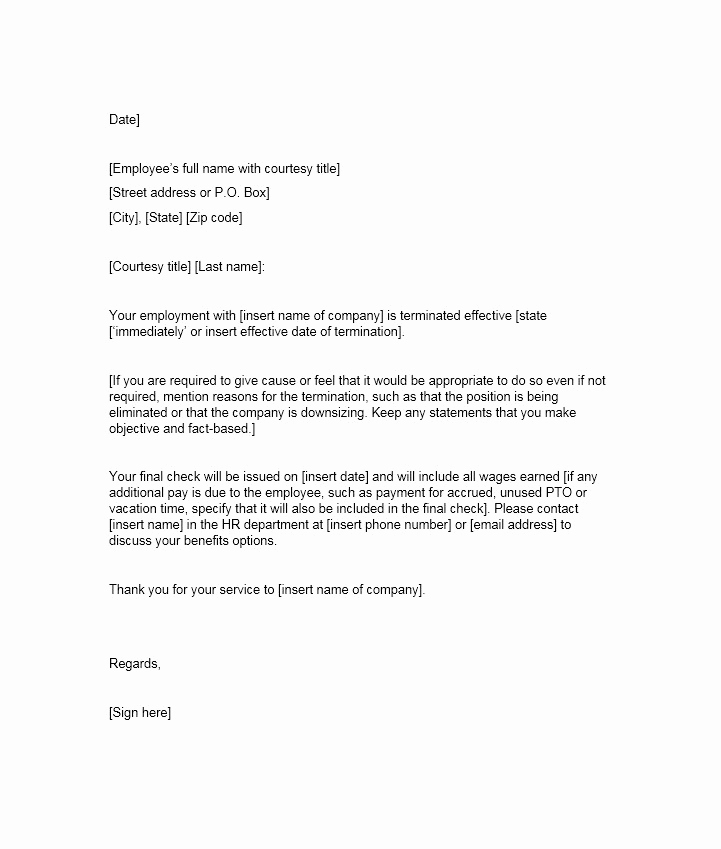 Letter Of Termination Of Employee Luxury 35 Perfect Termination Letter Samples [lease Employee