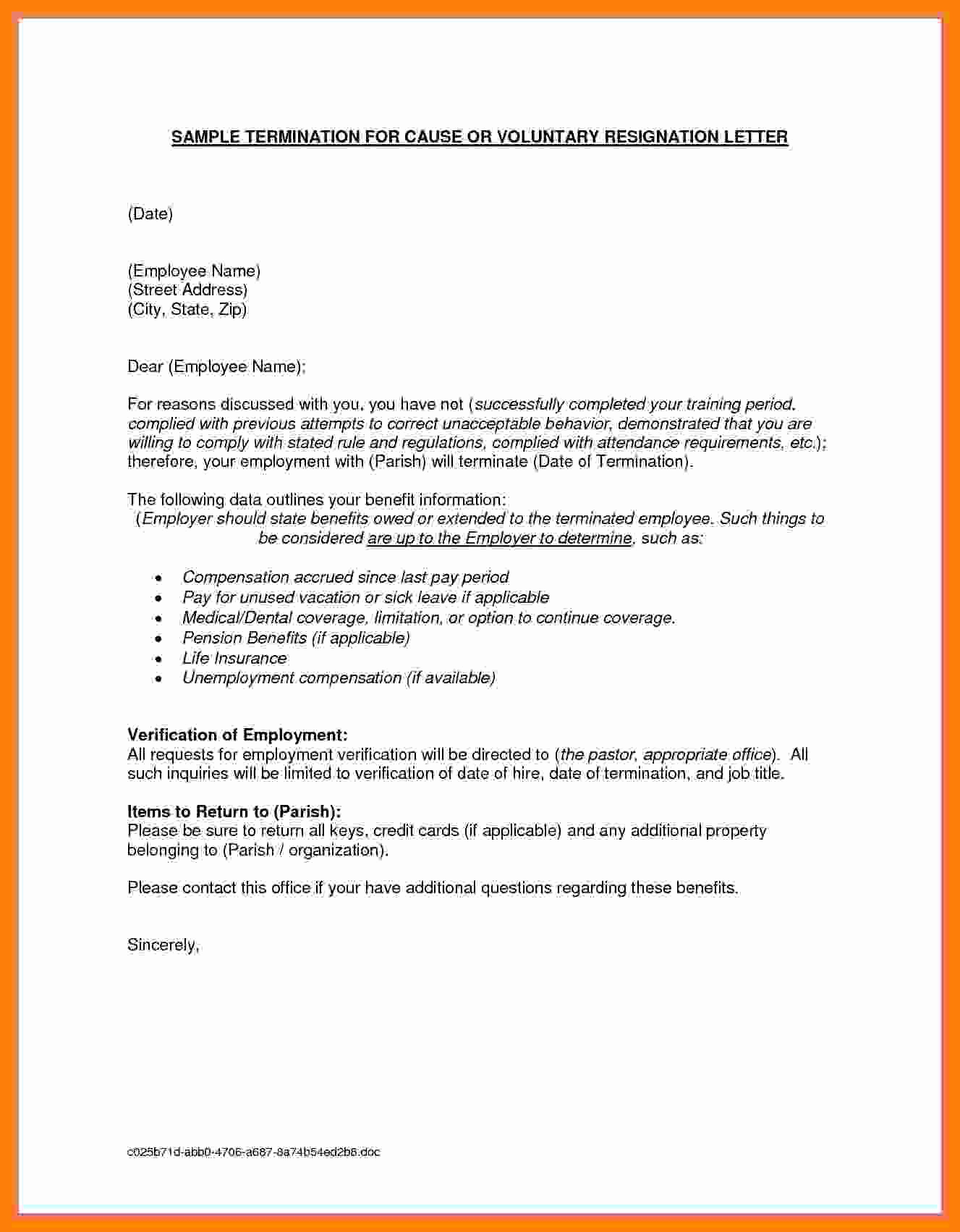 Letter Of Termination Of Employee Unique 9 Letter Of Termination Of Employee