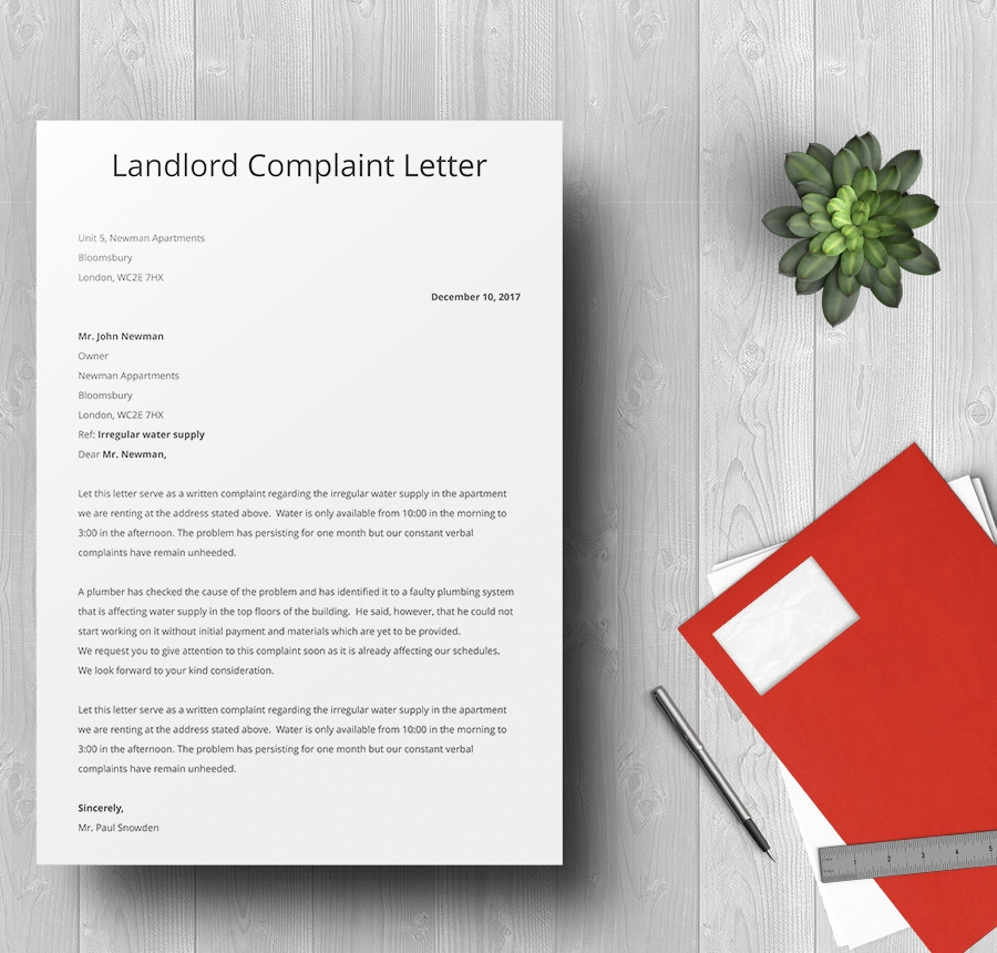 Letter to Land Lord Elegant Free Sample Plaint Letters