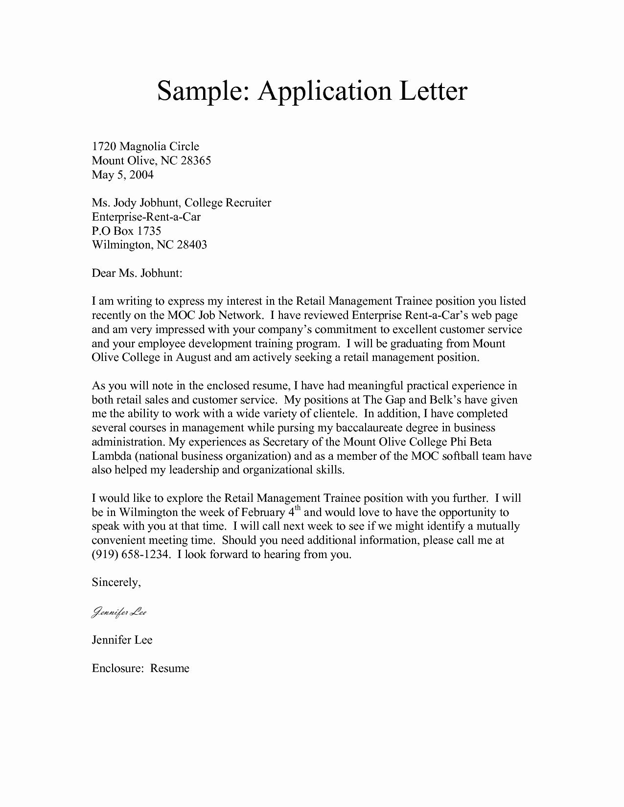 Letters Of Application Example New Download Free Application Letters