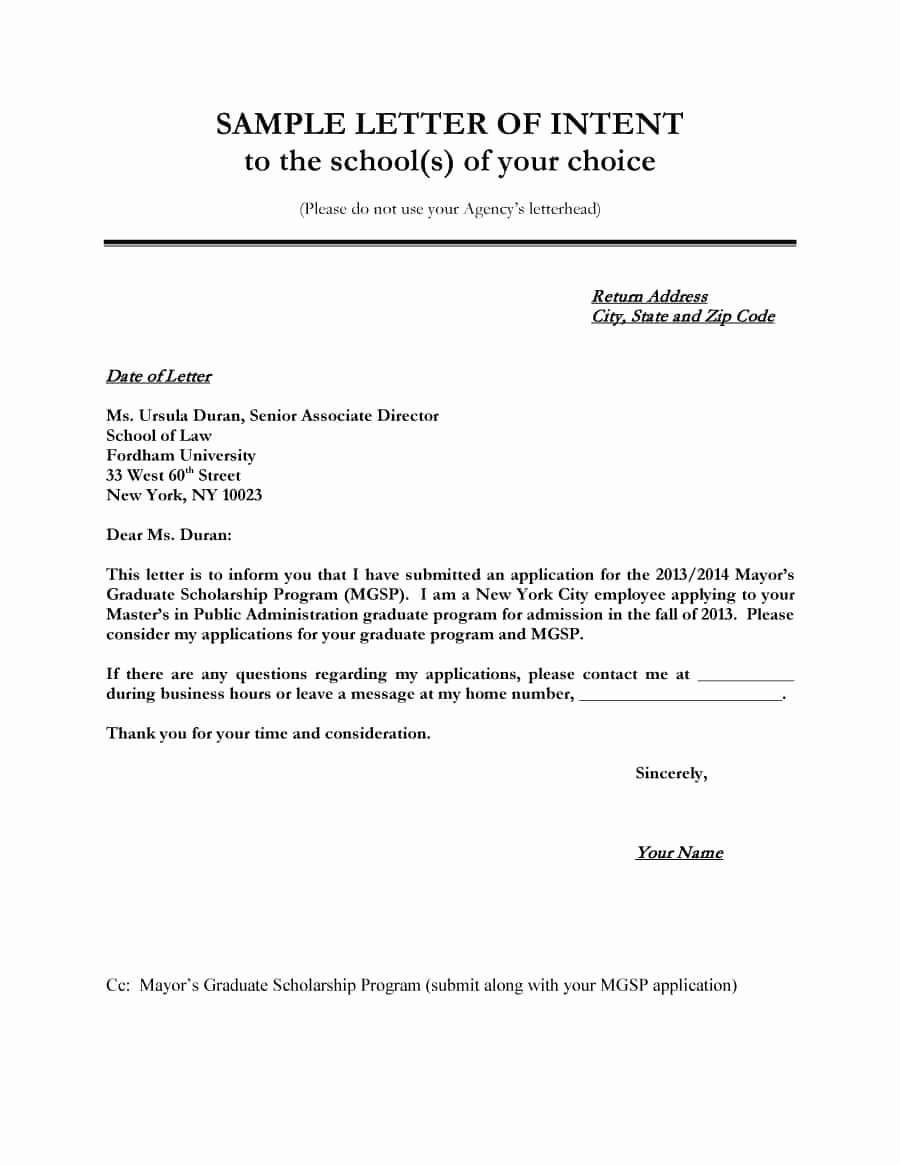 Letters Of Intent for College Best Of 40 Letter Of Intent Templates &amp; Samples [for Job School