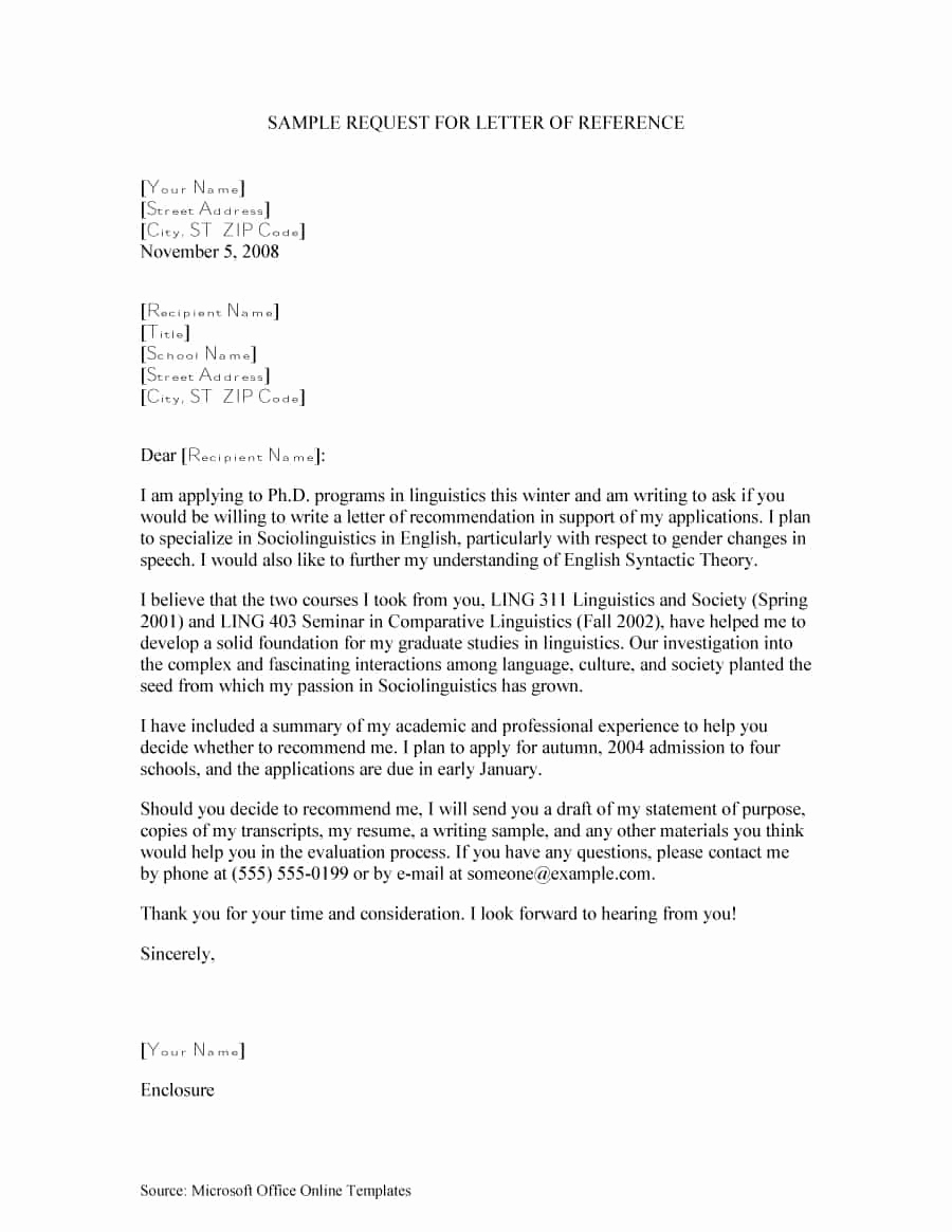 Letters Of Recommendation Template Inspirational 43 Free Letter Of Re Mendation Templates &amp; Samples