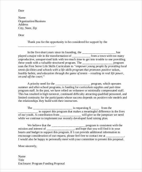 Letters Of Support Templates Beautiful Sample Grant Proposal Letter 9 Examples In Word Pdf