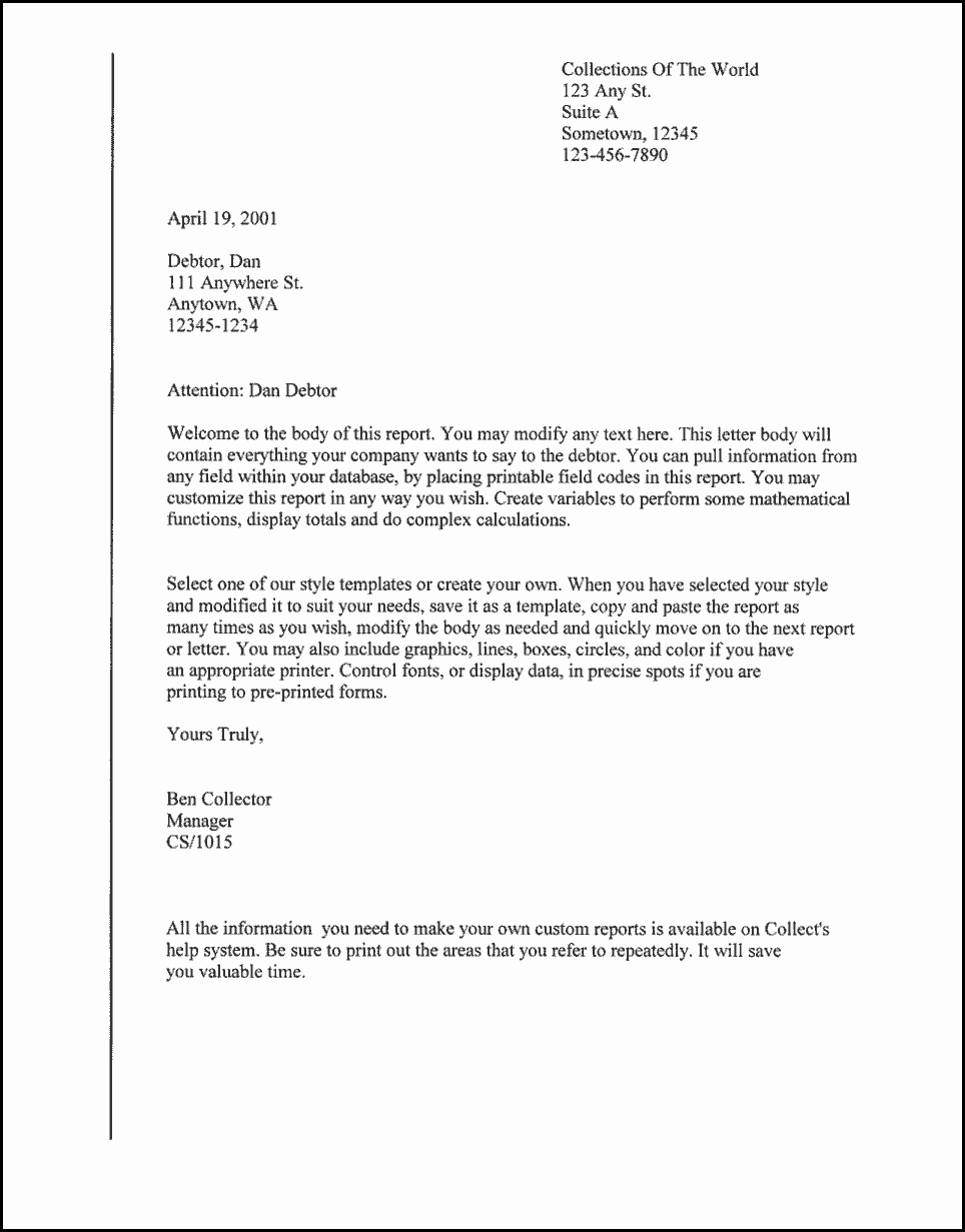 personal letter template letter of support sample template