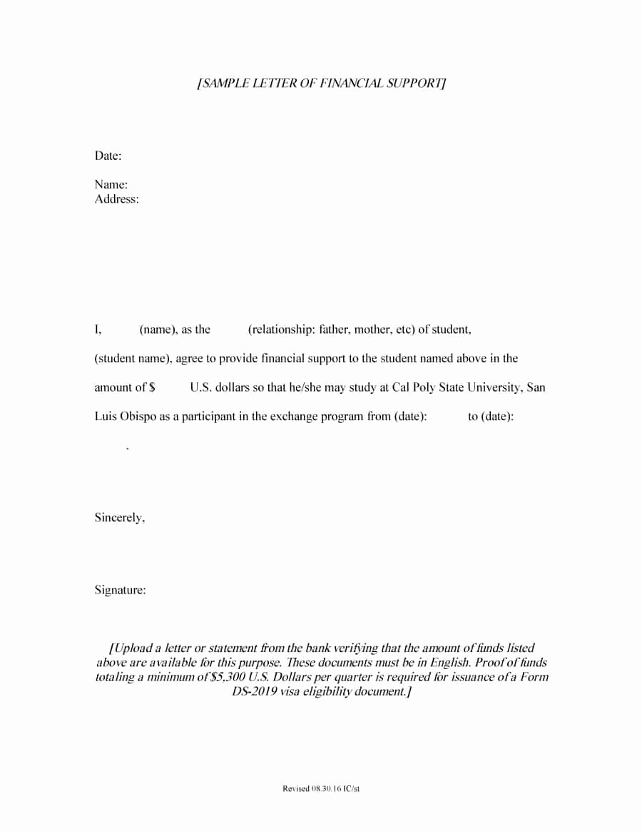 Letters Of Support Templates Lovely 40 Proven Letter Of Support Templates [financial for