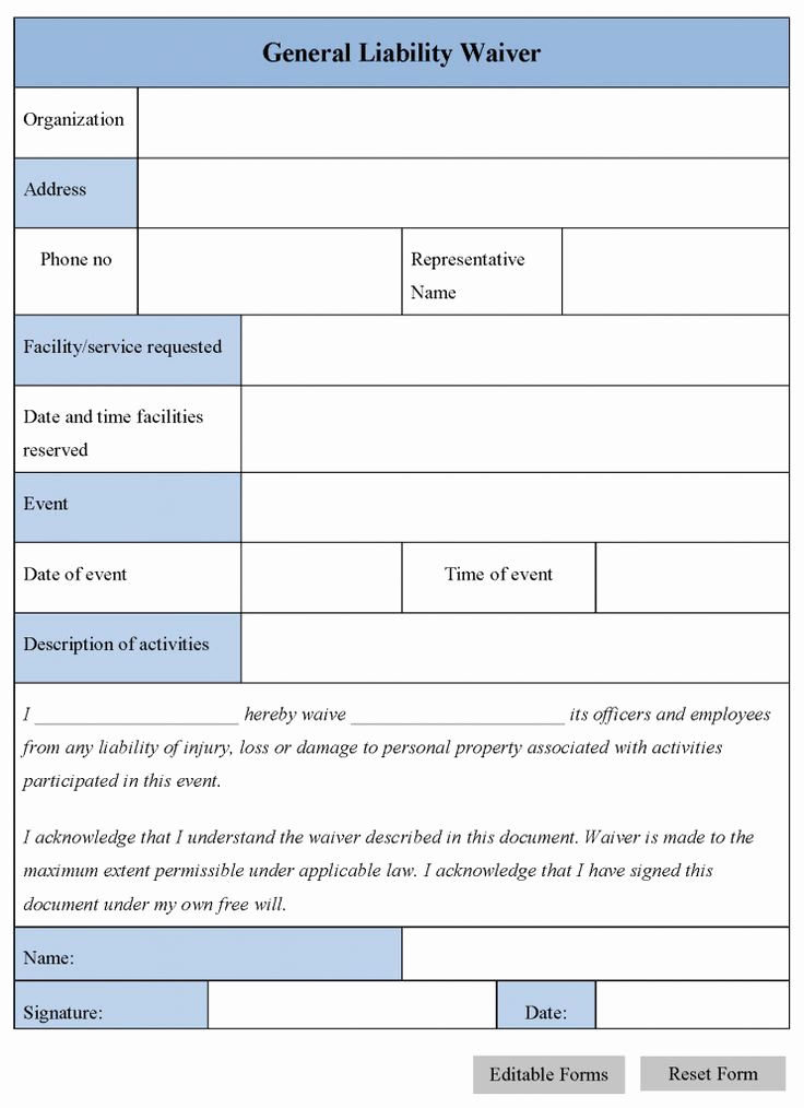 Liability Waiver form Free Inspirational Printable Sample Release and Waiver Liability Agreement